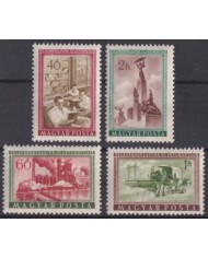 F-EX63281 HUNGARY MNH 1955 10º ANNIV LIBERATION RAILROAD LOCOMOTIVE RAILWAYS TRAIN.