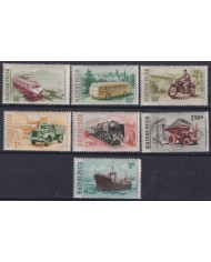 F-EX63275 HUNGARY ORIGINAL GUM1955 VEHICLES FOR EXPORTATION RAILROAD BUS CYCLE AUTO.