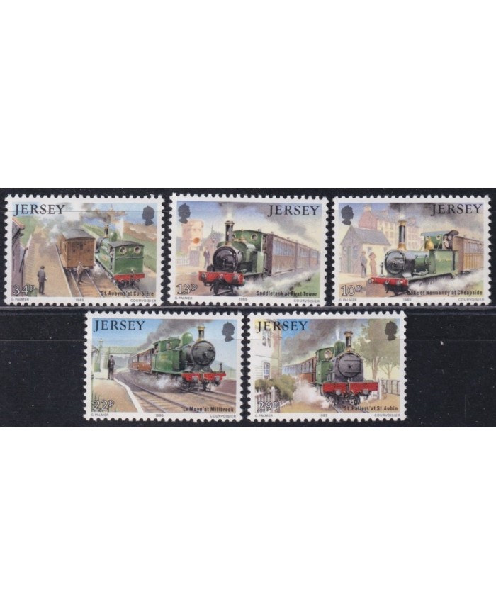 F-EX63263 ENGLAND JERSEY UK MNH 1985 RAILROAD TRAIN RAILWAYS LOCOMOTIVE FERROCARRIL.