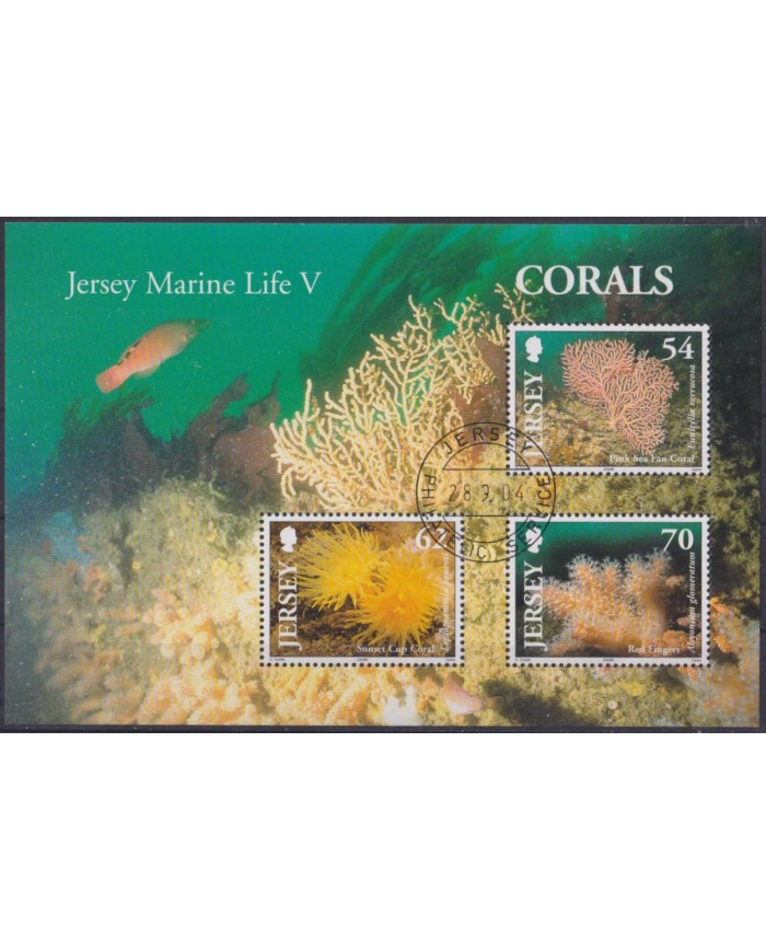 F-EX61841 JERSEY ENGLAND UK USED 2004 MARINE WILDLIFE V FINGERS REEF CORAL.