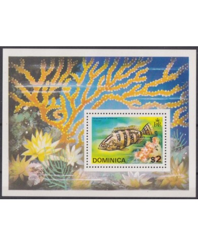 F-EX61842 DOMINICA MNH MARINE WILDLIFE FISH REEF CORAL.