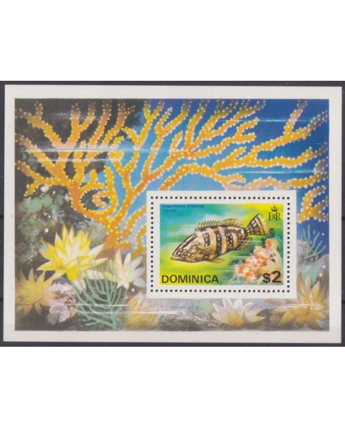 F-EX61842 DOMINICA MNH MARINE WILDLIFE FISH REEF CORAL.