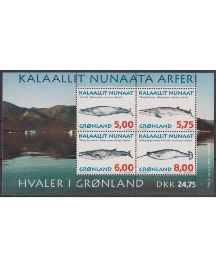 F-EX61844 GREENLAND GRONLAND MNH 1997 MARINE WILDLIFE FISH WHALE.
