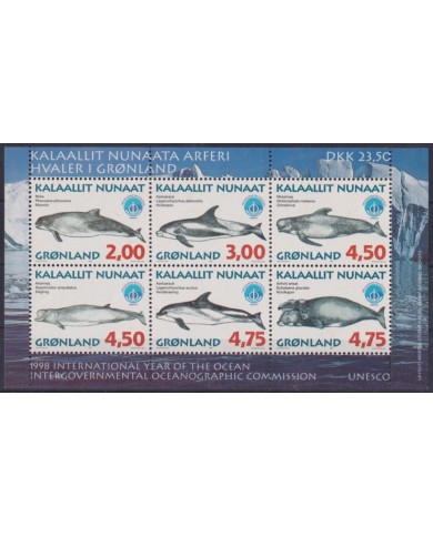 F-EX61846 GREENLAND GRONLAND MNH 1998 MARINE WILDLIFE FISH WHALE.
