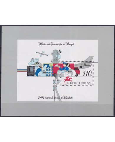 F-EX59895 PORTUGAL MNH 1991 HISTORY OF COMMUNICATIONS AIRMAIL AVION RADAR.
