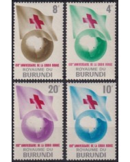 F-EX60063 BURUNDI MNH 1963 CENTENARIAL RED CROSS HEALTH FLAG & EARTH PLANET.