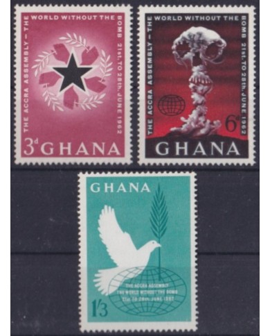F-EX57477 GHANA MNH 1962 ACCRA PEACE CONFERENCE WHITHOUT ATOMIC BOM.