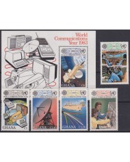 F-EX57482 GHANA MNH 1983 TELECOMMUNICATIONS YEAR TELEPHON RADAR AVION SHIP SUBMARINE CABLE.