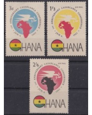 F-EX57475 GHANA MNH 1962 CASABLANCA CONFERENCE AFRICA MAP & PEACE PIGEON.