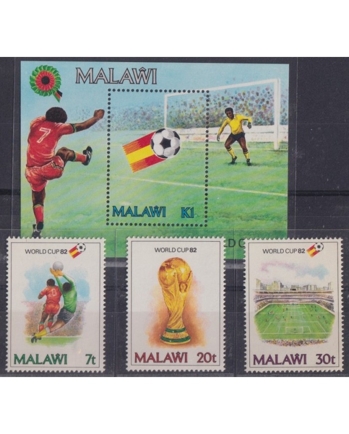 F-EX64278 MALAWI MNH 1982 WORLD CHAMPIONSHIP SOCCER FOOTBALL SET.