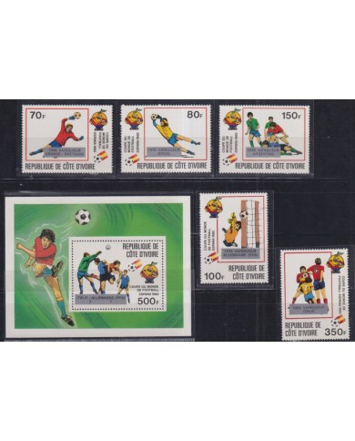 F-EX64283 YVORY COAST MNH 1982 SPAIN CHAMPIONSHIP SOCCER FOOTBALL WINNER.