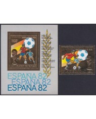 F-EX64284 CHAD MNH 1982 WORD CHAMPIONSHIP SOCCER FOOTBALL GOLDEN EMBOSSED.