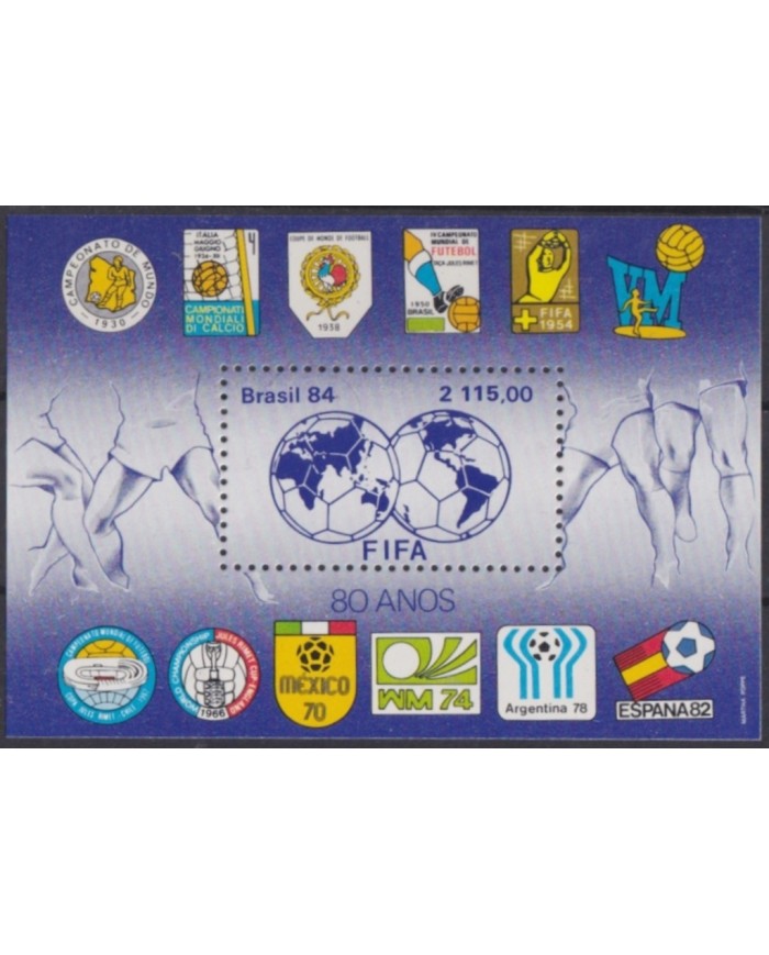 F-EX64263 BRAZIL MNH 1984 FIFA 80º YEAR WORLD CHAMPIONSHIP SOCCER FOOTBALL.