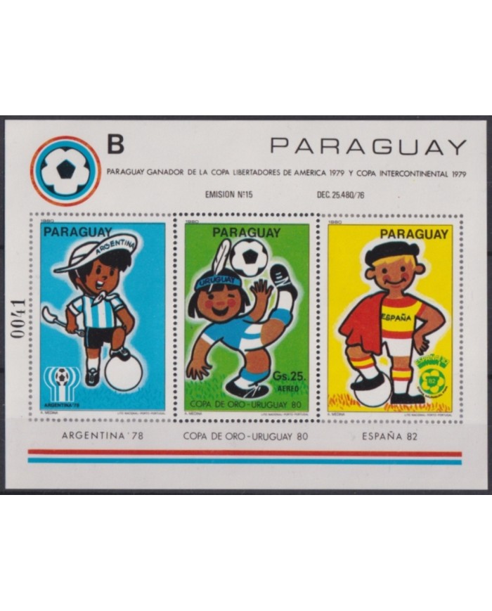 F-EX64265 PARAGUAY MNH 1980 WORLD CHAMPIONSHIP SOCCER FOOTBALL.