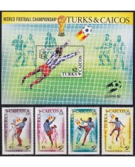 F-EX64272 TURKS & CAICOS MNH 1982 WORLD CHAMPIONSHIP SOCCER FOOTBALL.