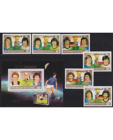 F-EX64275 CHAD MNH 1982 WORLD CHAMPIONSHIP SOCCER FOOTBALL.