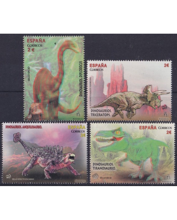 F-EX64451 ESPAÑA SPAIN MNH 2015 DINOSAUR DINOSAURIOS 3D TEXTURAS.