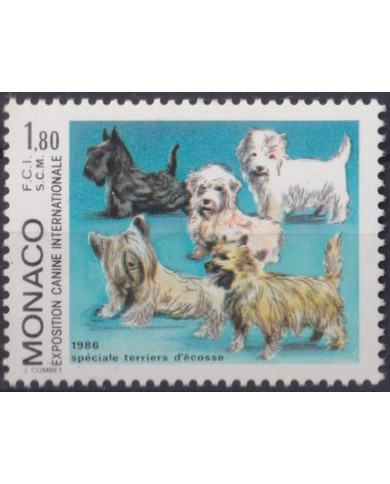 F-EX64455 MONACO MNH 1986 DOG PERROS INTERNATIONAL DOG SHOW.