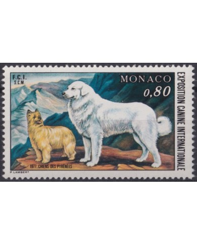 F-EX64456 MONACO MNH 1977 DOG PERROS INTERNATIONAL DOG SHOW.