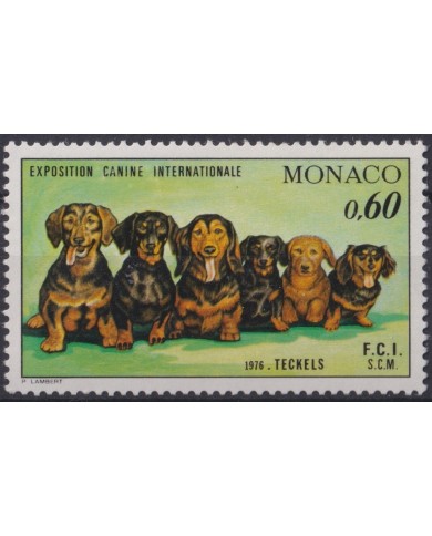 F-EX64462 MONACO MNH 1976 DOG PERROS INTERNACIONAL EXPOSICIÓN CANINA.