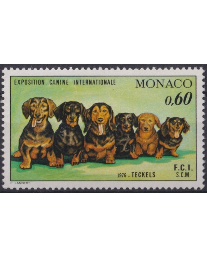 F-EX64462 MONACO MNH 1976 DOG PERROS INTERNACIONAL EXPOSICIÓN CANINA.