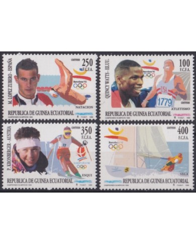 F-EX64459 GUINEA EQUATORIAL MNH 1992 OLYMPIC GAMES BARCELONA SAILING SWIMMING.