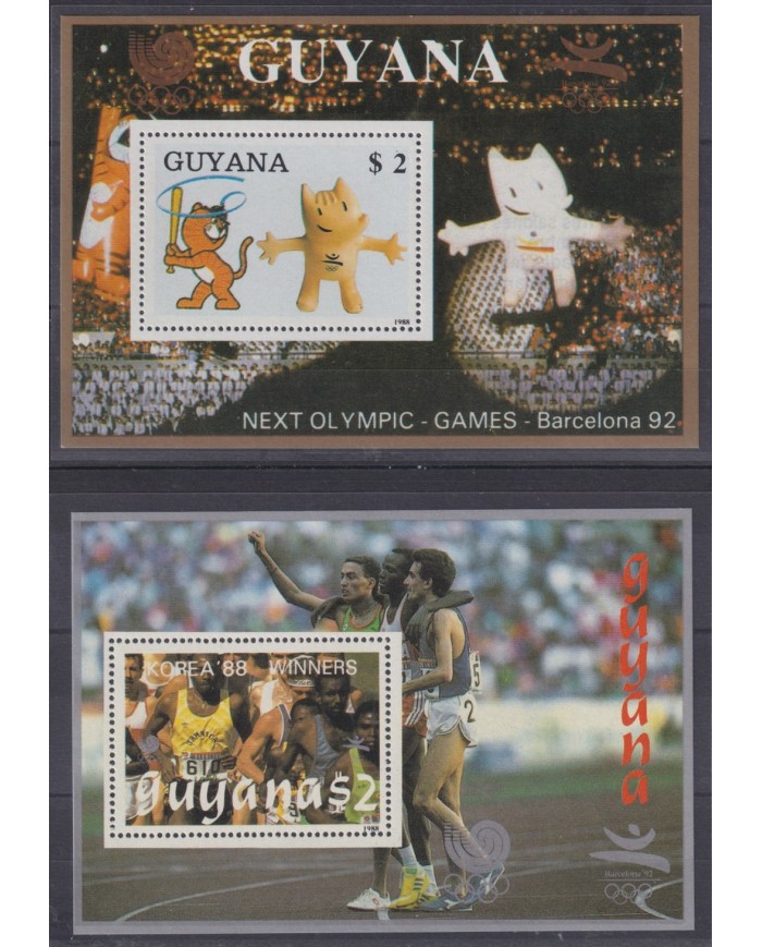 F-EX64625 GUYANA MNH 1988 SEOUL OLYMPIC GAMES TO BARCELONA ATHLETISM.