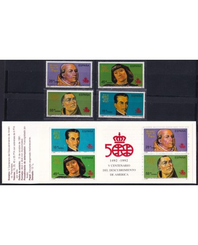 F-EX64631 ESPAÑA SPAIN MNH 1991 BOOKLED DISCOVERY ALEJANDRO VI POPE INCA.