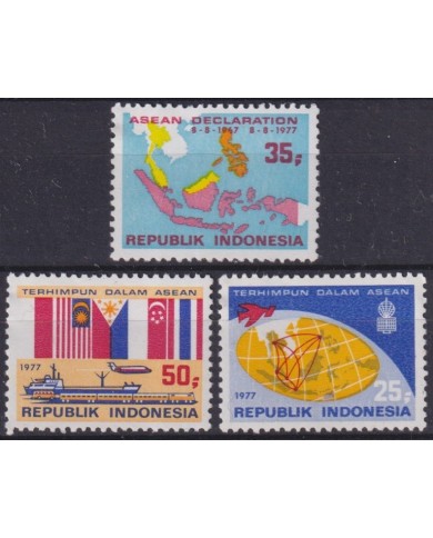 F-EX63380 INDONESIA MNH 1977 SOUTHEAST ASIAN ASSOC AVION SHIP TRAIN RAILROAD.