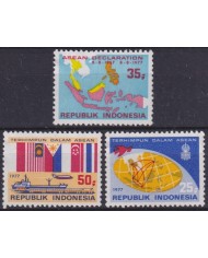 F-EX63380 INDONESIA MNH 1977 SOUTHEAST ASIAN ASSOC AVION SHIP TRAIN RAILROAD.