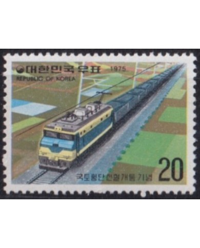 F-EX63541 KOREA MNH 1975 RAILWAYS TRAIN LOCOMOTIVE RAILROAD FERROCARRIL.