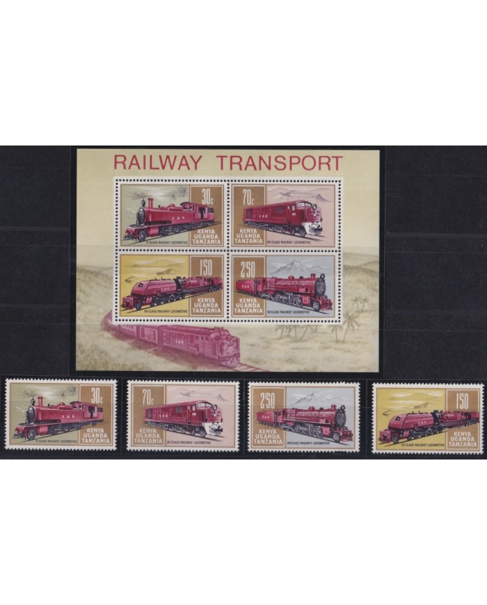 F-EX63549 KENYA UGANDA TANGANIKA MNH 1971 RAILWAYS TRAIN LOCOMOTIVE RAILROAD FERROCARRIL.