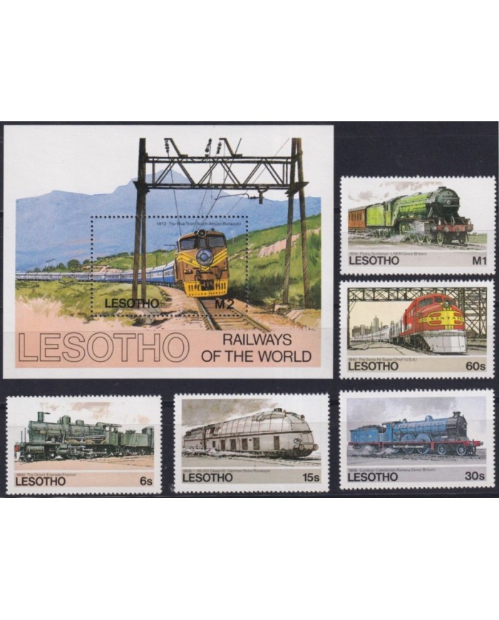 F-EX63401 LESOTHO MNH 1984 RAILWAYS TRAIN LOCOMOTIVE RAILROAD FERROCARRIL.