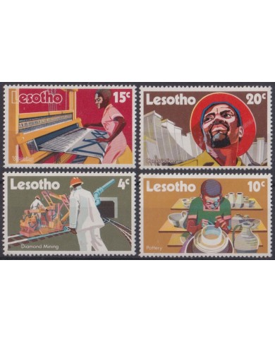 F-EX63548 LESOTHO MNH 1971 DIAMOND MINING MINERAL RAILWAYS TRAIN RAILROAD.