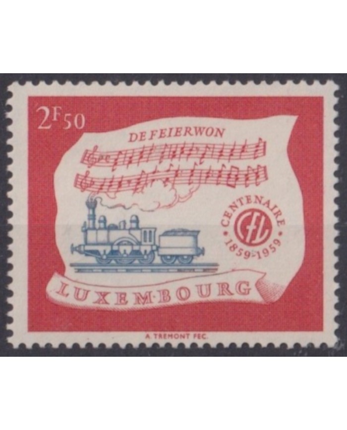F-EX63546 LUXEMBURG MNH 1959 RAILWAYS TRAIN LOCOMOTIVE RAILROAD FERROCARRIL.