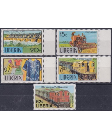 F-EX63404 LIBERIA MNH 1980 TOURISM HYDROELECTRIC RAILROAD IRON MINERALS.