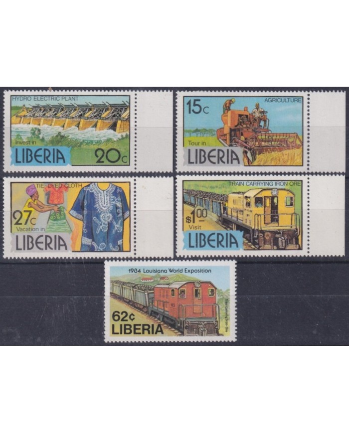 F-EX63404 LIBERIA MNH 1980 TOURISM HYDROELECTRIC RAILROAD IRON MINERALS.