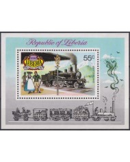 F-EX63403 LIBERIA MNH 1973 HISTORICAL RAILWAYS RAILROAD LOCOMOTIVE.
