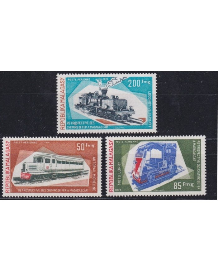 F-EX63408 MADAGASCAR MNH 1974 RAILWAYS TRAIN LOCOMOTIVE RAILROAD FERROCARRIL.