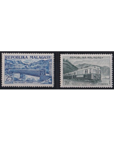F-EX63551 MADAGASCAR MNH 1962 BRIDGE RAILWAYS TRAIN LOCOMOTIVE RAILROAD FERROCARRIL.
