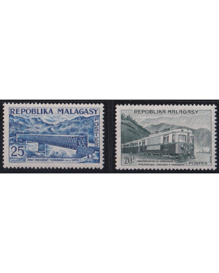 F-EX63551 MADAGASCAR MNH 1962 BRIDGE RAILWAYS TRAIN LOCOMOTIVE RAILROAD FERROCARRIL.