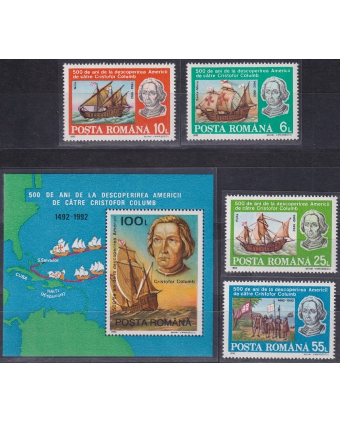 F-EX64469 RUMANIA MNH 1992 DISCOVERY OF AMERICA COLON COLUMBUS SHIP BARCOS.