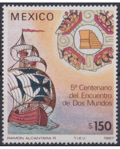 F-EX64468 MEXICO MNH 1987 DISCOVERY COLUMBUS SHIP BARCOS.