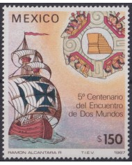 F-EX64468 MEXICO MNH 1987 DISCOVERY COLUMBUS SHIP BARCOS.