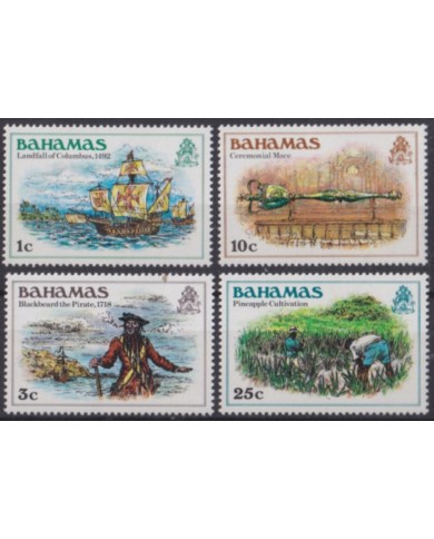 F-EX64472 BAHAMAS MNH 1985 DISCOVERY COLON COLUMBUS SHIP PINEAPLE PLANTATION.