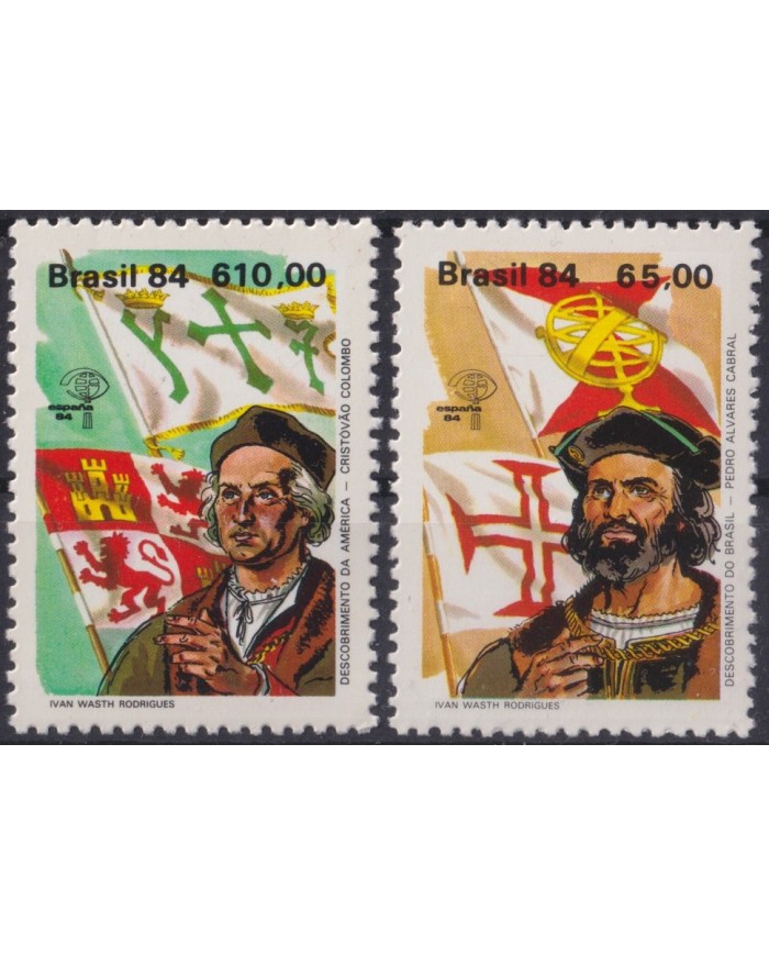 F-EX64474 BRAZIL BRASIL MNH 1984 DISCOVERY ALVAREZ CABRAL COLON COLUMBUS.