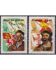 F-EX64474 BRAZIL BRASIL MNH 1984 DISCOVERY ALVAREZ CABRAL COLON COLUMBUS.