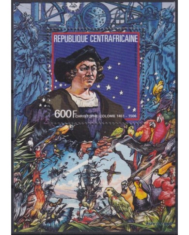 F-EX64478 CENTRAL AFRICA MNH 1985 ONLY 11.000 DISCOVERY COLUMBUS SHIP EXPLORER.