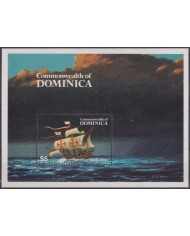 F-EX64481 DOMINICA MNH 1984 DISCOVERY COLUMBUS SHIP SANTA MARIA BARCO.