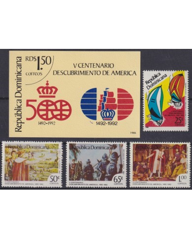 F-EX64483 DOMINICANA REP MNH 1986 DISCOVERY COLUMBUS LANDFALL SHIP REGATTA.